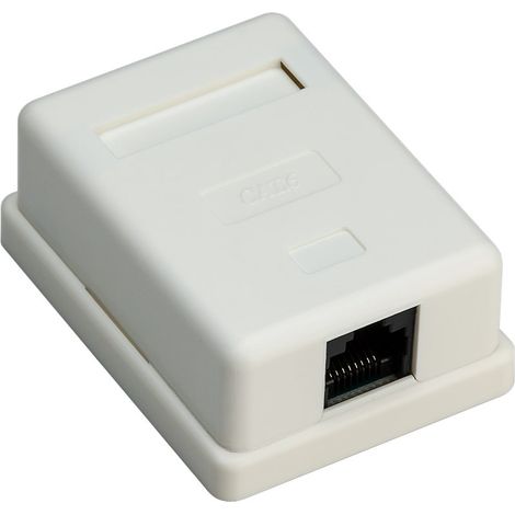 Goobay 4040849776328 RJ-45 Blanco Caja de tomacorriente - Caja registradora (50 mm, 65,8 mm, 25 mm)