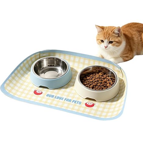 Tapis De Nourriture pour Chien avec sous-Tapis Imperméable À Tapis Nourriture Et Eau Pour Chien Et Chat Pour Toutes Tailles, , Intérieur Extérieur Balcon Maison Dressage (1/5)