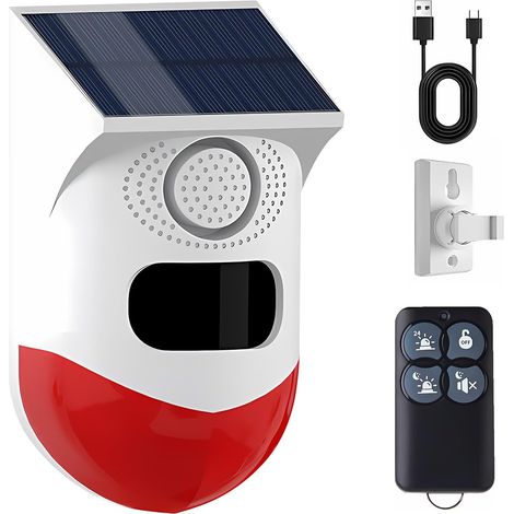 Detecteur de Mouvement Solaire,Wifi Exterieur,Detecteur Presence Infrarouge sans Fil,Son 120dB et Étanche Ip67,Alarme Maison Garage,Jardin et Bureau YSAF034 (1/5)
