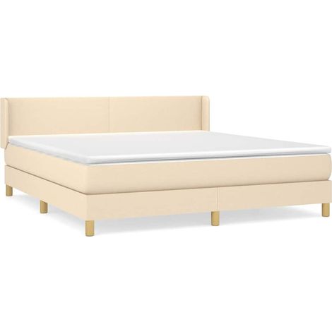 Maison Exclusive - Boxspringbett mit Matratze Creme 160x200 cm St (1/5)
