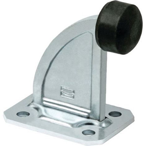 Arrêt de fin de course zingué sur platine à visser 120mm 202 – Butée en caoutchouc pour absorption des chocs – Résistance à la corrosion – Combi Arialdo