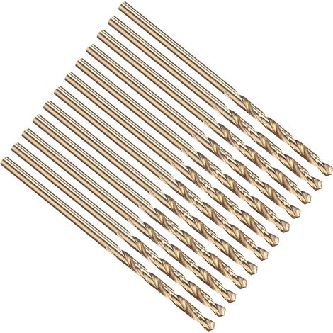 1-mm-Spiralbohrer, Zylinderschaft M35, Kobalt 5 % HSS, 135° Goldfinish, Hartmetallbohrer aus Edelstahl, hochharte Metallbohrer – 12er-Packung