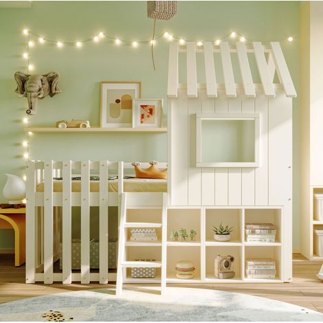Letto singolo a casetta 90x200 con contenitore OKMYHOME (1/5)