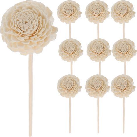 10 Rattanstäbe für Aromatherapie, Aromatherapie-Zubehör, blühendes Rattan – 22 x 4,5 cm – Weiß (1/4)