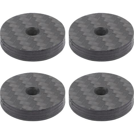 Lot de 4 pieds de haut-parleurs en fibre de carbone avec patins isolants et pointes.-2.50X2.50X0.50CM-Black (1/4)