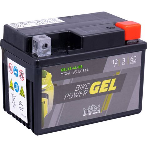 Batterie moto POWER Bike GEL YTX4L-BS 12v 3ah 60A (1/4)
