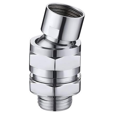 Pommeau de douche pluie rotule réglable pommeau de douche pommeau de douche en laiton aérateur de douche raccord pour pommeau de douche raccord de douche G 1/2 chrome poli, (1/5)