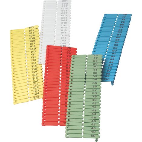Boucles de marquage Ukal-tag bleu marquage de 1-100 x100