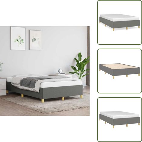 Bettgestell ohne Matratze Dunkelgrau 120x190 cm Stoff - Bettrahmen - Holzrahmen - Doppelbett - Einzelbett - Lattenrost (1/5)