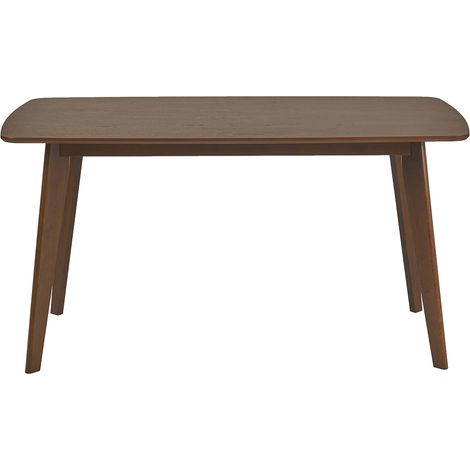 Mesa de comedor rectangular escandinava de madera oscura nogal L150 cm LEENA (1/5)