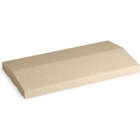 Cubremuros Segre 50 cm - Albardilla a dos aguas con goterón cada 13,5 cm - 50 × 35,5 × 3,5 × 5,5 cm - Unidad - Beige