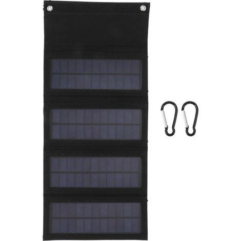 Chargeur Solaire Portable 40W, Sac Pliable, Panneau Solaire Pliable, Chargeur de Panneau Solaire Monocristallin pour Charge d'urgence (Noir) (1/5)