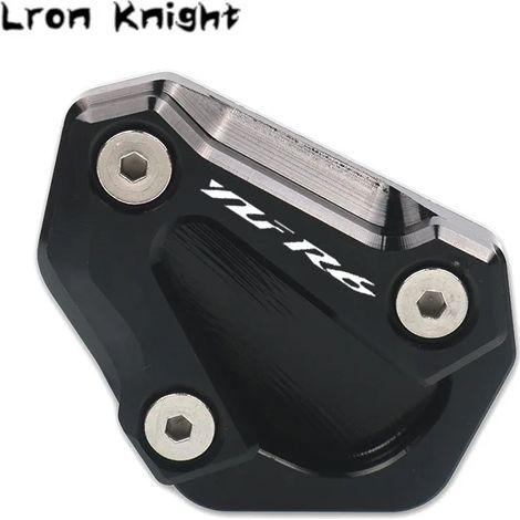 (Noir) Compatible avec YAMAHA YZF-R6 YZFR6 YZF R6 2006-2016 2015 2014 2013 Béquille latérale CNC, extension de béquille, plaque de support, support agrandissant la béquille maxpower (1/4)
