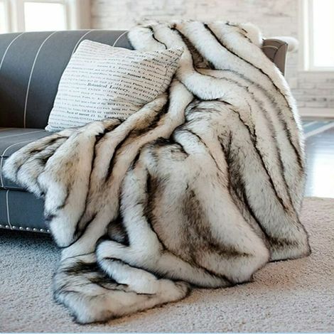 Kunstfell-Überwurf 60 x 150 cm – Fuchs-Imitation – Weich und elegant für Bett und Sofa – Wohnaccessoire
