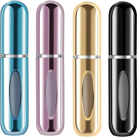 Mini vaporisateur de parfum de voyage rechargeable - Vaporisateur de parfum de voyage rechargeable avec pompe (5 ml, 4 pièces) (1/3)