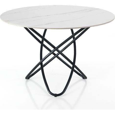 Mesa redonda cerámica mármol blanco Ø110 Rockford White Marble (1/3)