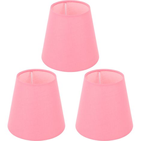 Set aus 3 innovativen E14-Stofflampenschirmen, Interventionstyp, moderner Stil, mit Staubschutzhülle für rosa Nachttischlampe. (1/5)