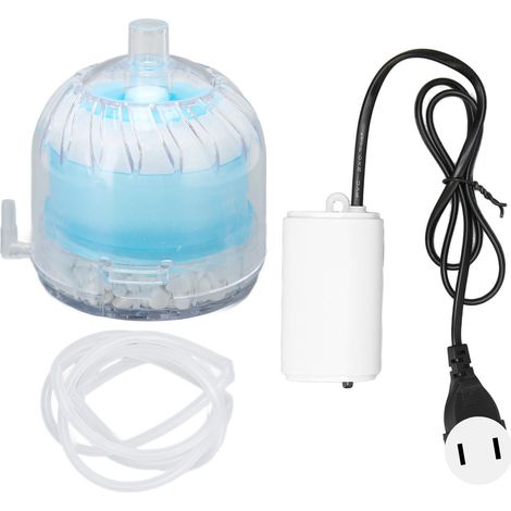Conjunto de bomba de aire silenciosa para acuario con filtro y caudal ajustable – 3 W, 3 l/min, 110 V, enchufe estadounidense (1/5)