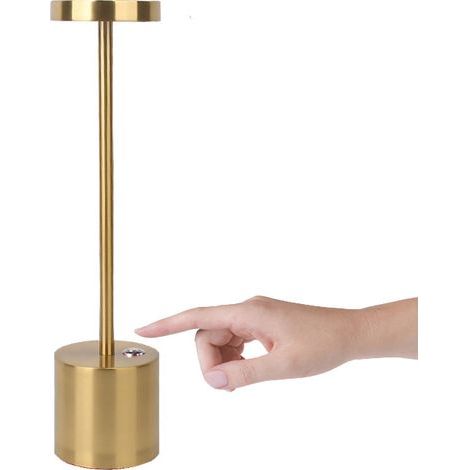 Lampe de table LED sans fil rechargeable, batterie moderne 1800 mAh, 3 températures de couleur, idéale pour la table de chevet, le camping, l'intérieur, l'extérieur, la terrasse et les restaurants - L (1/4)
