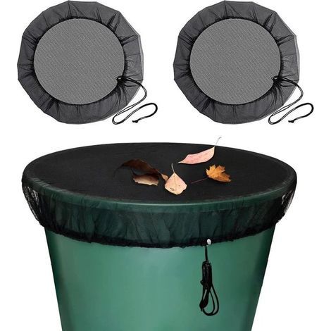 Filet de Protection pour Récupérateur d’Eau de Pluie – 2 Pièces, Diamètre 95 cm, Anti-Moustiques et Animaux, avec Cordon de Serrage (1/4)