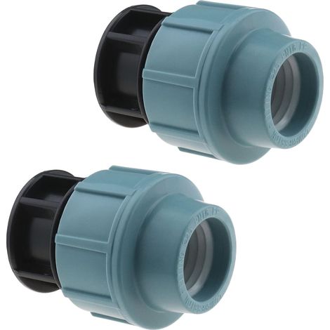 Lot de 2 raccords de compression pour tuyau d'eau en polyéthylène - 25 mm (1/5)