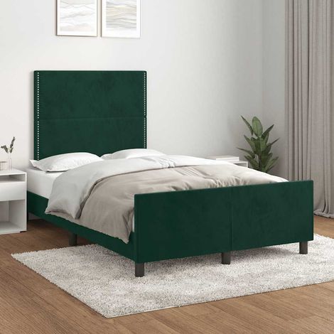 Bettgestell ohne Matratze Dunkelgrün 120x200 cm Samt (1/5)