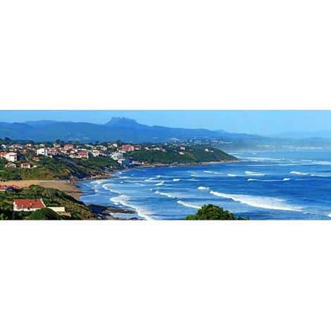 Tableau sur toile Guethary 30x97 cm - Impression sur Toile Murale Décorative - Image imprimée en HD sur Toile - Toile sur Châssis en Bois FSC - Fabriqué en France (1/4)