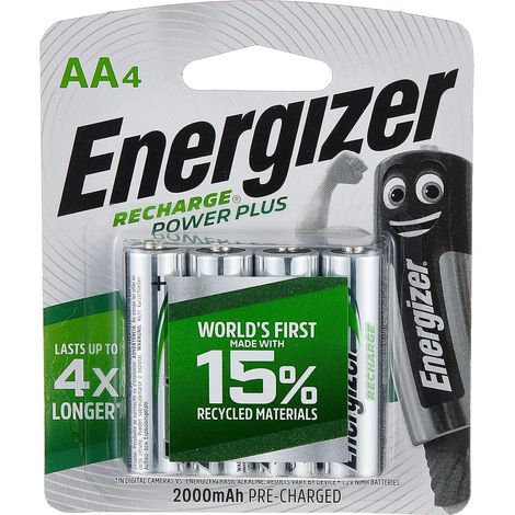 Energizer Set Pile Ricaricabili, Argento, Recharge Power Plus AA (4er Pack) (1/5)