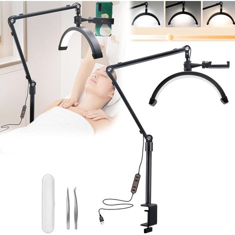 Aisny Wimpernlampe, dimmbare Halbmondlampe 10 W, 30 cm (12 Zoll), 3200–5600 K, mit USB-C-Kabel, Handyhalterung, 2 Wimpernzangen für Vlogging, Kosmetikstudio, Make-up und als Nachttischlampe