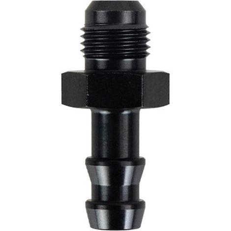 Schlauchanschlussadapter aus Aluminium für Kraftstoffleitungen, 6AN-Außengewinde auf 3/8-Zoll-Schlauchanschluss mit Steckverbindung (Typ 1), schwarz