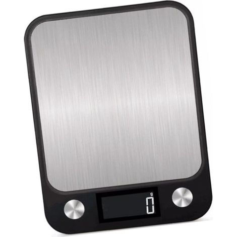 Balance de cuisine en acier inoxydable noire, précision 10kg/1g, batterie incluse, échelle électronique intelligente étanche pour pâtisserie et alimentation, plateforme robuste, usage professionnel do (1/5)