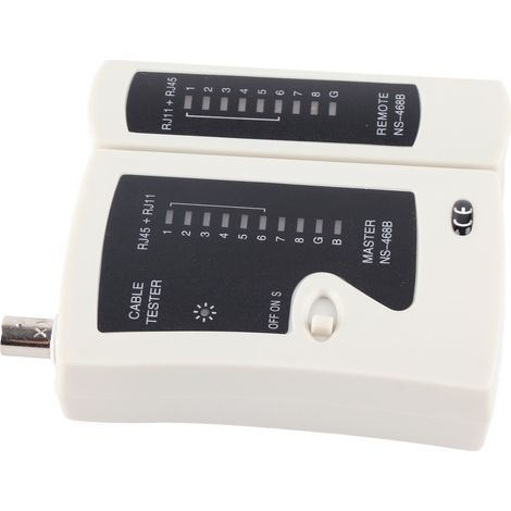 Testeur de Câble RJ45 RJ11 Universel avec Alimentation 9V et Étui de Transport, Modèle NS-468B
