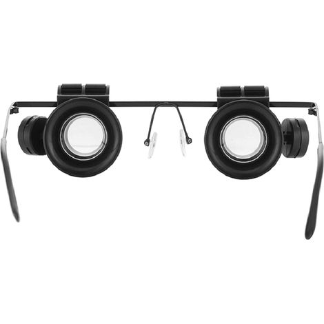 Loupe de tête de loupes 20X avec lumière LED, loupe binoculaire montée sur la tête pour la réparation mains libres, horloge, montre, instrument électronique (1/5)