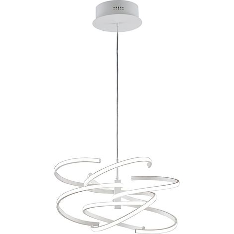 Lustre Led Moderne Blanc Mat 80W À Intensité Variable Cct Avec Diffuseur Silicone Design Élégant Diamètre 60 Cm Par La Marque Perenz (1/2)