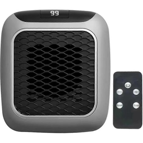 Mini chauffage d'appoint 800 W pour la maison, petite salle de bain, ventilateur de chauffage mural, prise UE, gris (1/5)