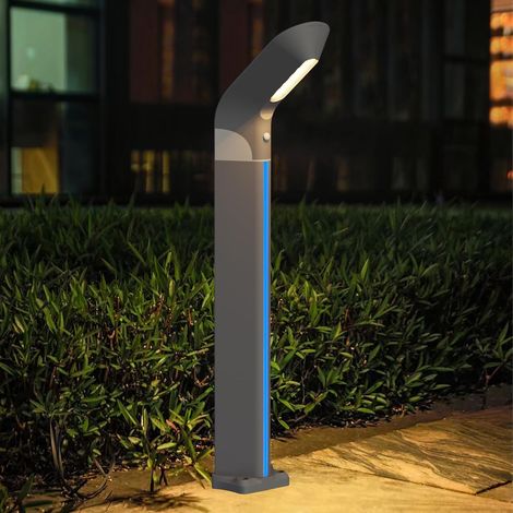 Borne Solaire Extérieur Jardin 80 cm, Détecteur, Aluminium IP65 Lampadaire Exterieur, 3 Couleurs, Potelet Eclairage Jardin Pour Chemins, Pelouse, Trottoir (1/5)