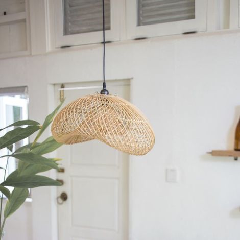 Lampe en rotin et abat-jour PADMA pour luminaire et suspension, 2 tailles disponibles - PANGIVO