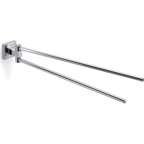 Gedy Olimpo - Portasciugamani doppio, in acciaio inox, cromato, 37,9 x 4,8 x 5,1 cm (1/3)