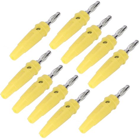 10 Stück/Set 4-mm-Bananenstecker-Buchsenanschluss für Schweißgeräte und Ladegeräte, gelb (1/5)