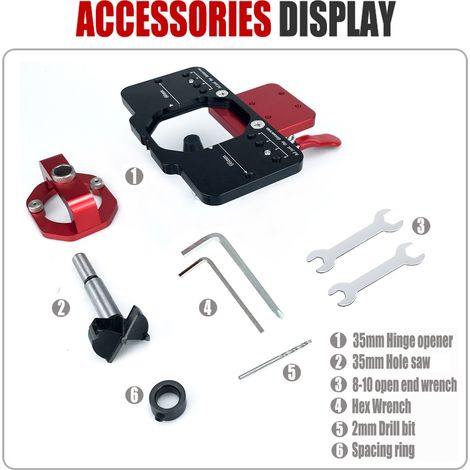 Gabarit de positionnement pour perçage de charnière 35 mm – Guide d’installation pour paumelles de placard – Idéal pour portes d’armoires (1/5)