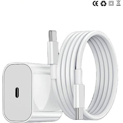 Chargeur rapide S26 / S25 / S24 / S23 avec câble USB-C vers USB-C de 2 m (blanc)