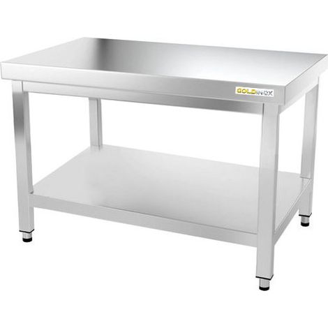 Table de travail en inox soubassement 1000 x 700 mm PREMIUM - GOLDINOX (1/4)