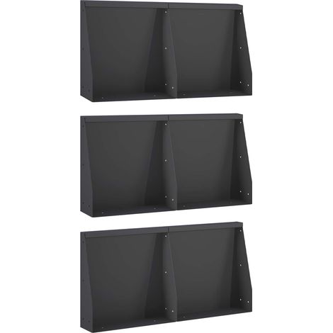 vidaXL Muro de Contención 6 uds. 40 x 12 x 40 cm Acero Negro (1/5)