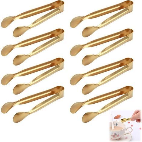 Set mit 8 Edelstahl-Eiszangen, Mini-Vorspeisenzangen, Mini-Zuckerzangen, perfekt für Bars, Hochzeiten, Partys, Küchen, Buffets und Grills (1/5)