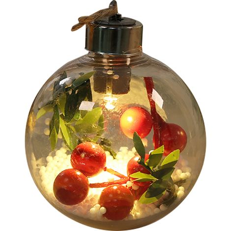 Boule De Noël Led Transparente - Décoration Arbre De Noël Pendante Avec Éclairage Chaud - Pour Intérieur Table Mur Fêtes Et Célébrations - Lot De 6 (1/5)