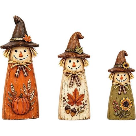 Halloween Wooden Cat Sign Ornaments 3 Pcs Set Compact Sturdy 20 Cm Stable (1/5)
