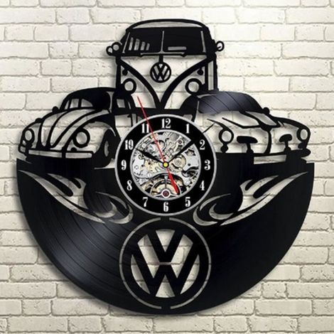 Volkswagen Passat rond creux vinyle record horloge murale créative