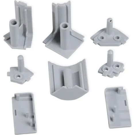 Kit d'accessoires alzatina Mixline en technoplastique gris, 20 pièces