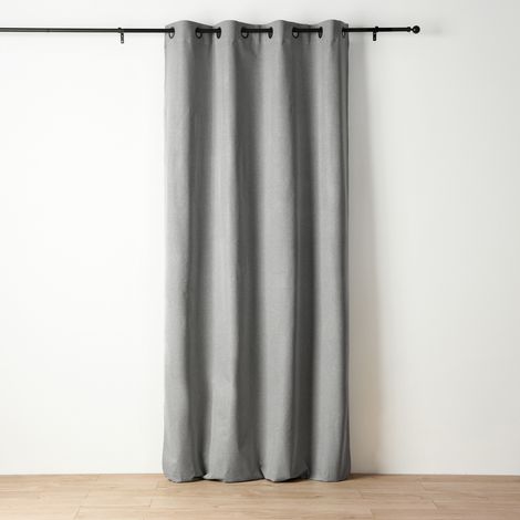 Rideau occultant chiné à oeillets Gris Chiné 140x260 cm