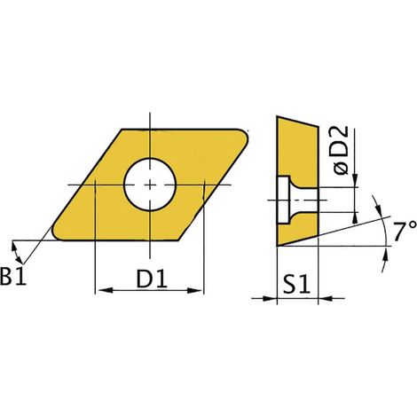 Plaquette avec revêtement 55° DNMG110408 - taille 11 - 5 pcs Optimum DNMG110408 (1/2)